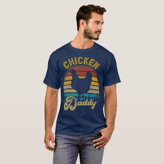 Best Chicken Papa  Retro 70S Chicken Dad T-shirt (Voorkant volledig)