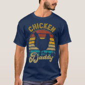 Best Chicken Papa  Retro 70S Chicken Dad T-shirt (Voorkant)