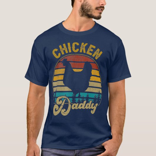 Best Chicken Papa  Retro 70S Chicken Dad T-shirt (Voorkant)