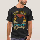 Best Chicken Papa  Retro 70S Chicken Dad T-shirt (Voorkant)