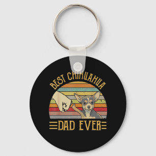 Best Chihuahua Dad Ever Retro Vintage Sunset Sleutelhanger
