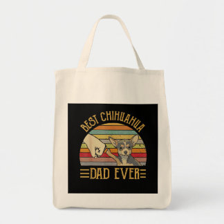 Best Chihuahua Dad Ever Retro Vintage Sunset Tote Bag