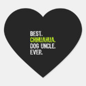 Best Chihuahua Dog Uncle Ever Premium Hart Sticker (Voorkant)