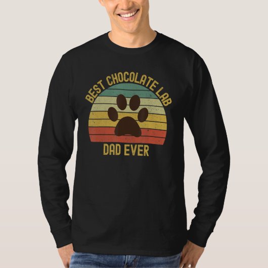Best Chocolate Lab Dad Ever Labrador Retriever Vin T-shirt (Voorkant)