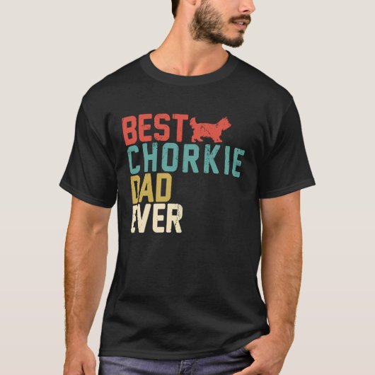 Best CHORKIE Dad ever Retro T-shirt (Voorkant)