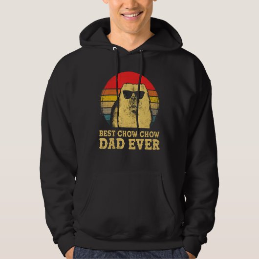 Best Chow Chow Dad ever Dog Retro Hoodie (Voorkant)