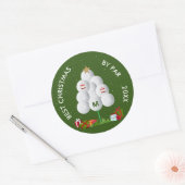 Best Christmas by Par Golf Ball Tree Initiaal Jaar Ronde Sticker (Envelop)
