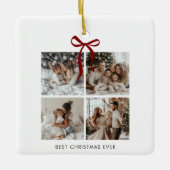 Best Christmas Ever Photo Collage | Family Gift Keramisch Ornament (Voorkant)