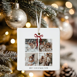 Best Christmas Ever Photo Collage | Family Gift Keramisch Ornament