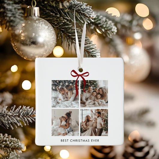 Best Christmas Ever Photo Collage | Family Gift Keramisch Ornament
