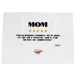 Best Christmas Mom 5-Star Review Design Bewerkbaar Groot Cadeauzakje