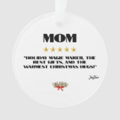 Best Christmas Mom 5-Star Review Design Bewerkbaar Ornament (voorkant)