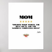 Best Christmas Mom 5-Star Review Design Bewerkbaar Poster (Voorkant)