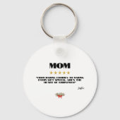 Best Christmas Mom 5-Star Review Design Bewerkbaar Sleutelhanger (Voorkant)