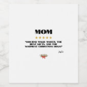 Best Christmas Mom 5-Star Review Design Bewerkbaar Wijn Etiket (Enkel label)