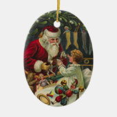 Best Christmas Wishes Victorian Santa with Child Keramisch Ornament (Voorkant)
