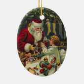 Best Christmas Wishes Victorian Santa with Child Keramisch Ornament (Achterkant)