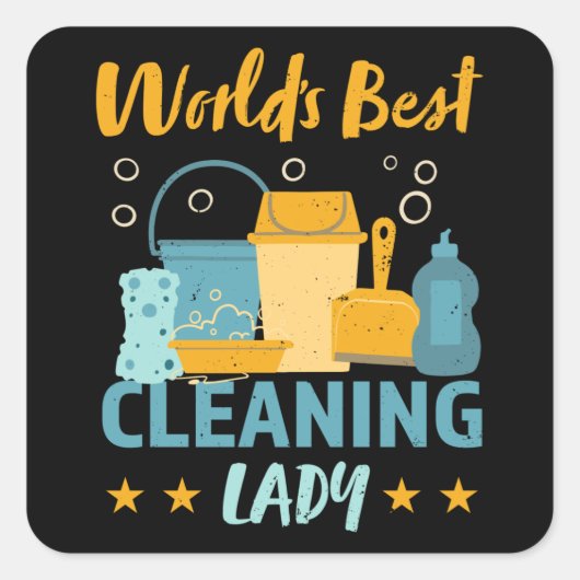 Best Cleaning Lady Housekeeping Gift Vierkante Sticker (Voorkant)