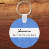 Best Co-Worker Ever Custom Name Blue Grunge V02 Sleutelhanger (Voorkant)