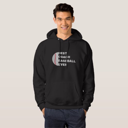 Best Coach Baseball Ever Hoodie (Voorkant volledig)