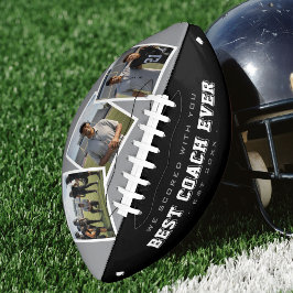 Best Coach Ever Photo Grey & Black American Football