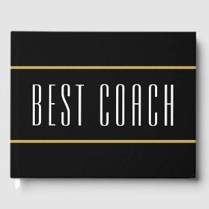 BEST COACH Sportieve goudbruine strepen op zwart Gastenboek