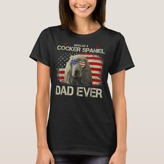 Best Cocker Spaniel Pap Ooit US Flag Hondenliefheb T-shirt (Voorkant)
