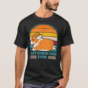 Best Corgi Dad Ever Retro  60s 70s Sunset F T-shirt