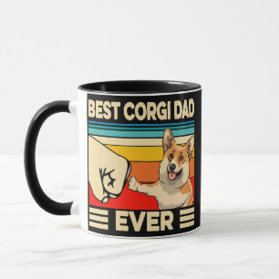 Best Corgi Dad Ever Retro  60s 70s Sunset Mok