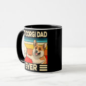 Best Corgi Dad Ever Retro  60s 70s Sunset Mok (Voorkant links)