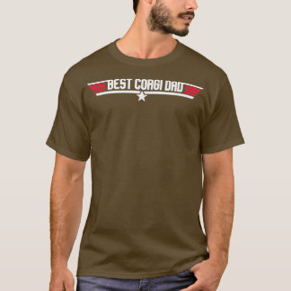 Best Corgi Dad Funny Dog Father 80s Fathers Day gi T-shirt