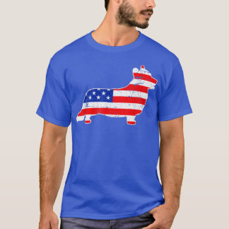 Best Corgi Dog USA Flag Patriotic op 4 juli T-shirt