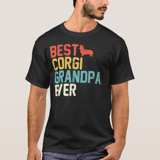 Best Corgi Grandpa Ever Retro Grandpa T-shirt (Voorkant)