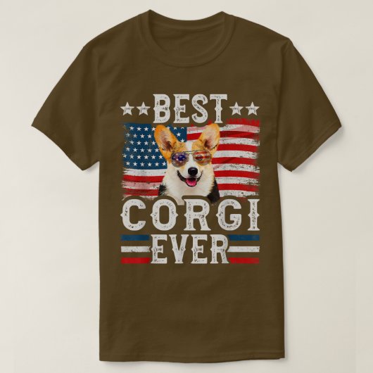 Best Corgi ooit American Flag 4 juli T-shirt (Design voorkant)