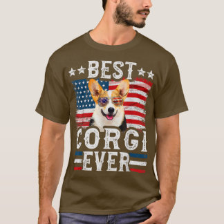 Best Corgi ooit American Flag 4 juli T-shirt