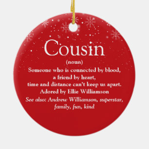 Best Cousin Definition Snowflakes Foto Keramisch Ornament
