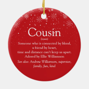 Best Cousin Definition Snowflakes Foto Keramisch Ornament