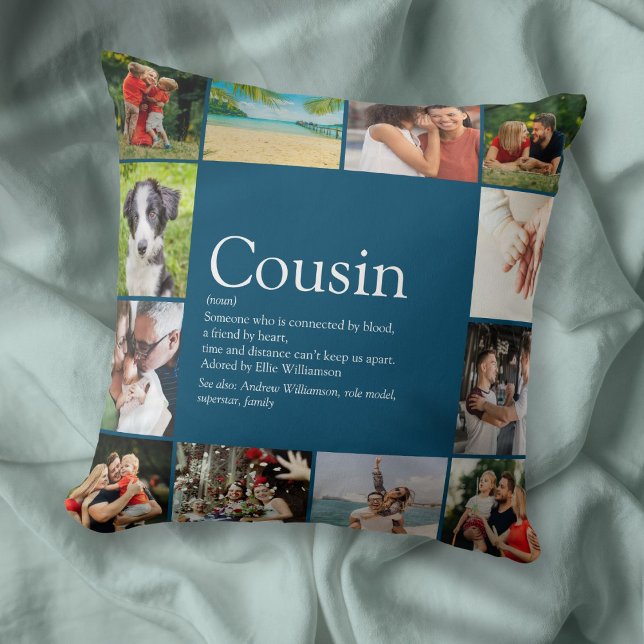 Best Cousin Ever Definition 12 Photo Collage Kussen (Best Cousin Ever Definition 12 Photo Collage Throw Pillow)
