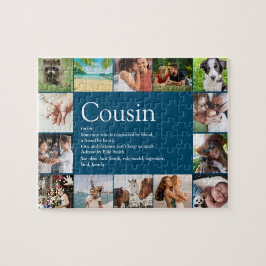 Best Cousin Ever Definition 14 Photo Collage Blue Legpuzzel (Horizontaal)