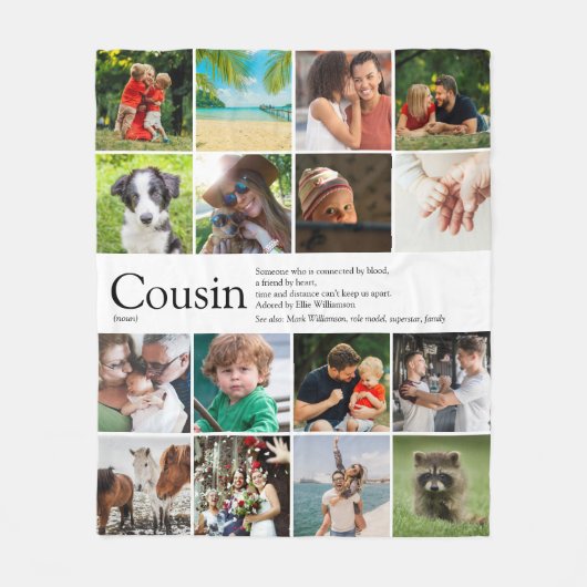Best Cousin Ever Definition 16 Photo Collage Fun Fleece Deken (Voorkant)