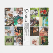 Best Cousin Ever Definition 16 Photo Collage Fun Fleece Deken (Voorkant (Horizontaal))