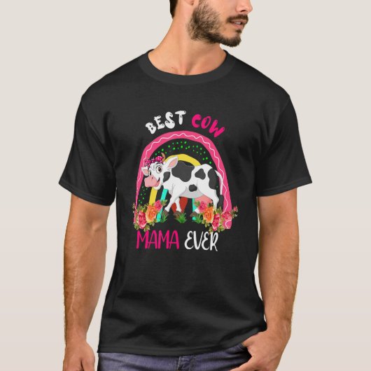 Best Cow Mama Ever Cute Cow Bow Tie Farmer Mother' T-shirt (Voorkant)