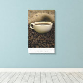 Best Cup - koffie en bonen op doek Canvas Afdruk (Insitu (Houten vloer))