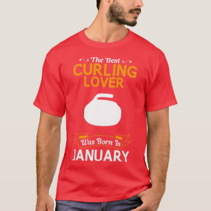 Best Curling Lover Januari Funny Design for Cadeau T-shirt