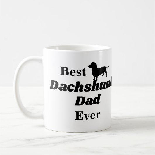 Best Dachshund Dad Ever Coffee Mok (Links)