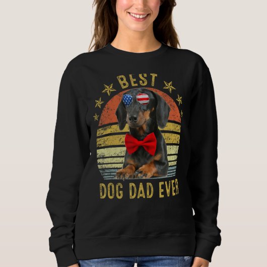 Best Dachshund Dad Ever  Dog Trui (Voorkant)