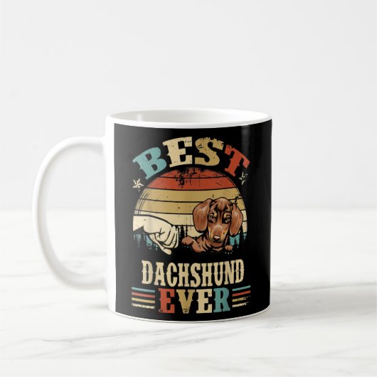 Best Dachshund Dad Ever Retro Fathers Day  Koffiemok (Links)