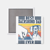 Best Dachshund Dad ever Shirt  Vader Day C Magneet (Voorkant / Achterkant)