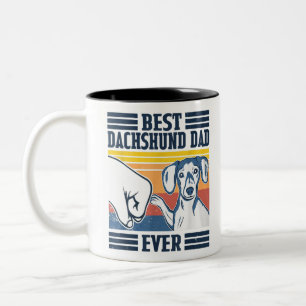 Best Dachshund Dad ever Shirt Vader Day C Tweekleurige Koffiemok