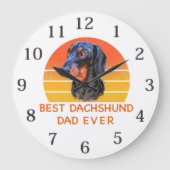 Best dachshund dad ever T-Shirt Grote Klok (Voorkant)